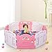 Tobbi Baby Playpen Safety Play Center Yard Baby Kids Home Indoor Outdoor Pen 8 Panel Pink + White