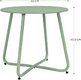 Grand patio Round Outdoor Side Table Sage Green Lightweight Garden End Table view 3