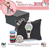 NV Originals Essential Oil Bracelet Set with Gift Box - Anxiety Bracelet Set - Aromatherapy On The Go – Yoga Bracelet – 314L Stainless Steel and Leather