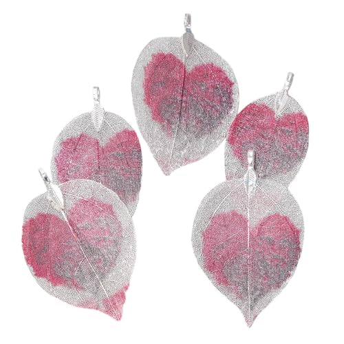 Electroplated Metal Leaves Pendent 5Pcs ColoRIFul Alloy Metal Leaf Charrm Jewelry Accessories For Making Diy Necklace Earring
