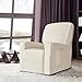 CHUN YI Stretchable Recliner Cover 1 Piece Jacquard Chair Slipcover with Elastic Band, Spandex Sofa Replacement with Side Pocket for Living Room(Ivory White)