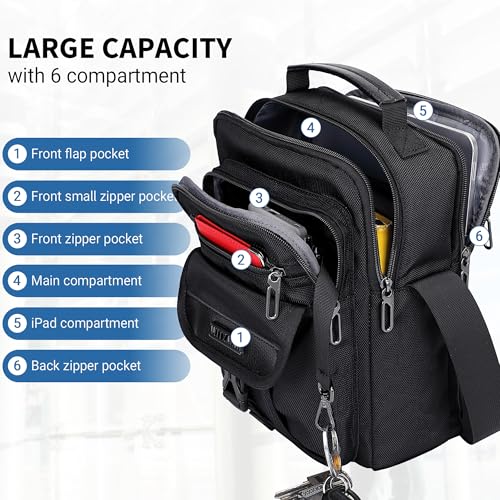 WITZMAN Crossbody Bags for Men Travel Shoulder Bag Lightweight Man Purse Small Casual Messenger Bag for Work Traveling