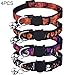 Frienda 4 Pieces Halloween Cat Collars Adjustable Breakaway Cat Collars with Bell Includes Pumpkin Ghost Cobweb Patterns for Halloween Party Cat Grooming Accessories