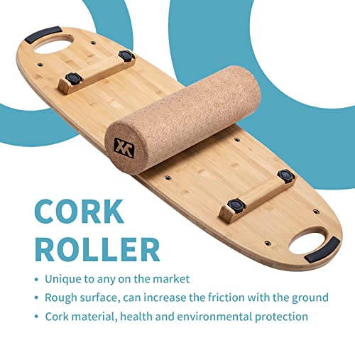 XCMAN Bamboo Balance Board Trainer with Adjustable Stoppers 3