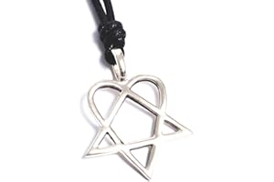 VIETSWAY Necklace Pendant Jewelry HIM Heartagram Handmade Silver Pewter