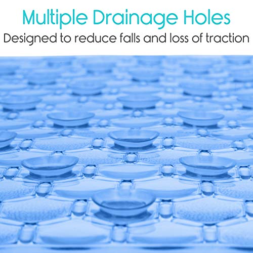 image for Vive Oval Bathtub Mat - Nonslip Shower Floor Pad - Non-Slip and Non-Sk