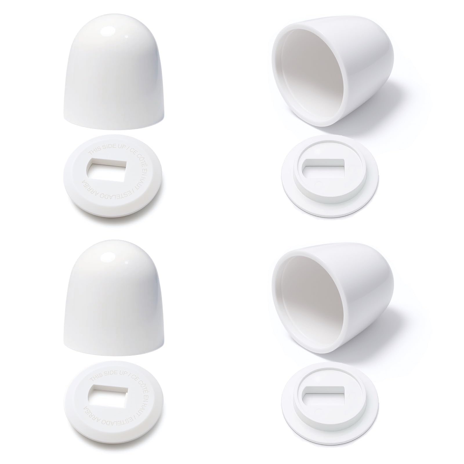 Photo 1 of 4 Packs Upgrade Toilet Bolt Caps, 1.44 Inch Height Plastic Toilet Bolt Covers with Extra Washers for Easy Installation, Sleek Push-On Toilet Screw Covers Caps for Concealing Bolts & Bathroom Decor