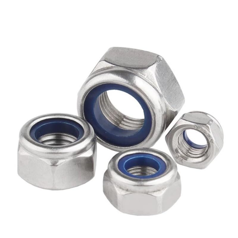 Photo 1 of 20Pcs M10 Lock Nuts, 304 Stainless Steel Nylon Insert Locknuts, Vibration & Corrosion Resistant, Self-Locking Hex Nuts for Automotive, Machinery & DIY