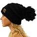 CC Oversized Super Big Slouchy Pom Pom Warm Chunky Stretchy Knit Beanie Hat Solid Black