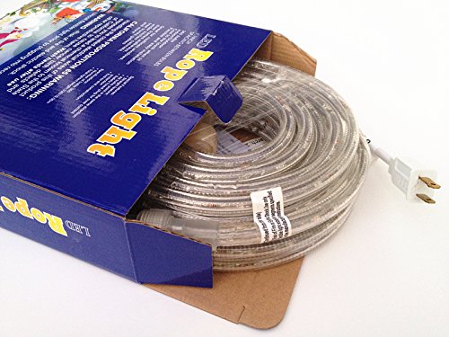 CBconcept 120VLRS-50FT-WW 120-volt 2-Wire 1/2-Inch LED Rope Light, 1.0-Inch LED Spacing Christmas Lighting, Indoor/Outdoor Rope Lighting, 50-Feet, Warm White
