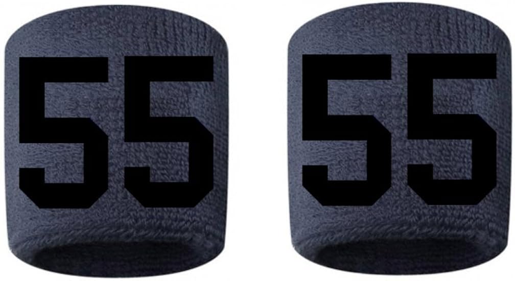 55 Embroidered/Stitched Sweatband Wristband NAVY BLUE