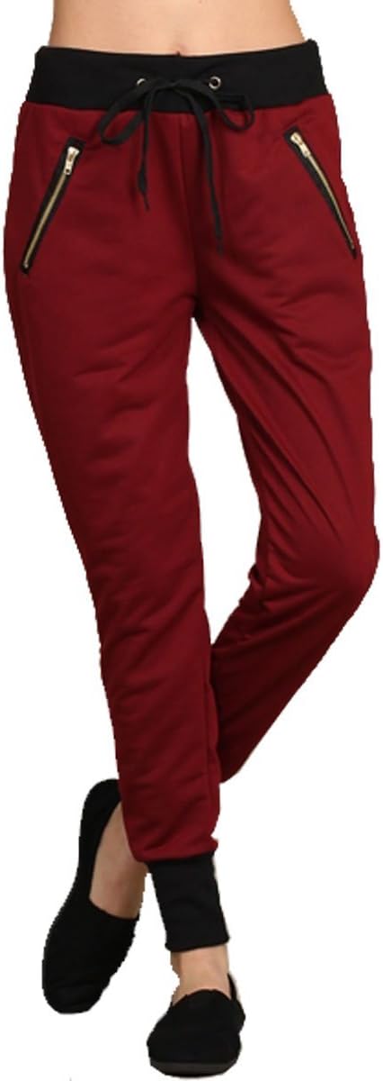 Double U Women's Jogger Terry Lounge Long Jersey Pant Drawstring Elastic Camo Sweat Pants