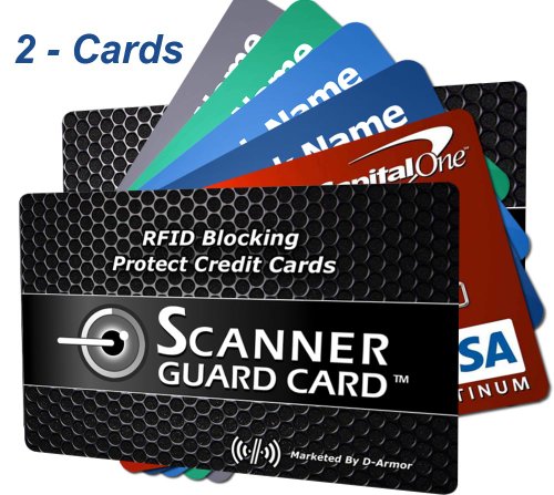 RFID Wallet Blocking Cards, Secure Credit Cards from Identity Theft – Fits into Your Credit Card Holder, Wallet, Case or Sleeve – Sandwich Credit Cards between 2 Block RFID Cards – Best Credit Card Protector that Fits in Any Wallet (2-cards), Office Central