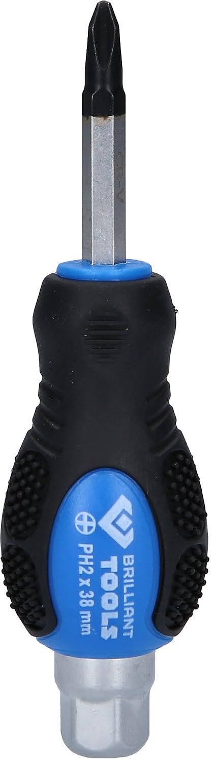 BRILLIANT TOOLS BT034809 Screwdriver with Impact Cap PH2 x 38 mm PH [Powered by KS Tools]