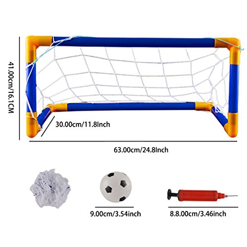 RuiyiF Soccer Goal Net for Toddlers Kids Includes Goal with Net Mini Soccer Ball Hand Pump Indoor Outdoor Backyard - Small
