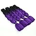 Ombre Color Synthetic Hair 3 packs Jumbo Braiding Hair Extension 24Inch 100gram Synthetic Two Tone High Temperature Crochet Braids (Black and purple)