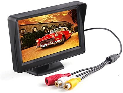 Fuloophi 4.3 Inch TFT LCD Monitor Color Car Rearview Display Screen for Car Parking Reversing Assist