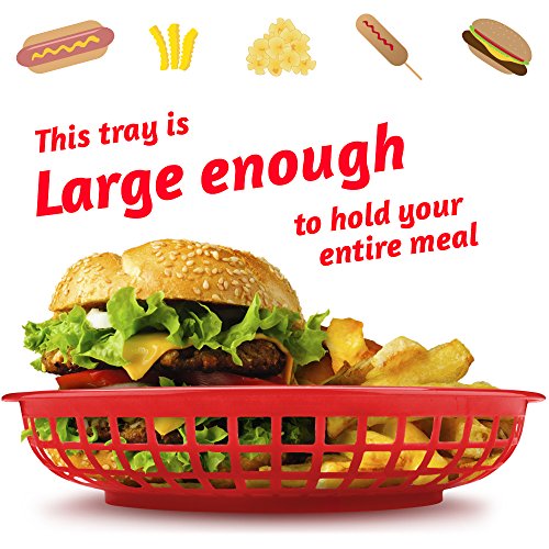 Large Red Plastic Food Baskets by Pudgy Pedro's Party Supplies (36-pack)