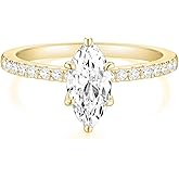 TIGRADE 2CT Engagement Ring for Women Marquise Cut Cubic Zirconia Wedding Band CZ Promise Anniversary Ring Size 3-12