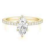 TIGRADE 2CT Engagement Ring for Women Marquise Cut