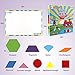Vanmor 216PCS Magnetic Pattern Blocks Set Complete with 298 Pattern Book Magnet Board Magnetic Shapes for Kids Educational Montessori Tangram Toy for Children Aged 3 8 Portable Travel Game