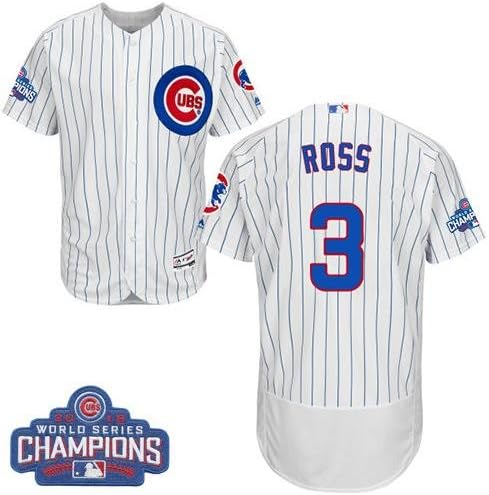 3 David Ross Chicago Mens Flexbase Baseball World_Series_Champion Jersey WhiteBlue Large