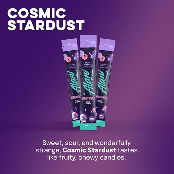 ALANI NU COSMIC STARDUST, ENERGY STICKS DRINK POWDER, 200MG CAFFEINE, PRE WORKOUT PERFORMANCE WITH ANTIOXIDANTS, ON-THE-GO DRINK MIX, BIOTIN, B VITAMINS, ZERO SUGAR, 5 CALORIES, 10 PACK