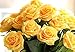 10 Pcs Real Touch Silk Artificial Rose Flowers Silk Gluing PU Fake Flower Home Decorations for Wedding Party or Birthday Garden Bridal Bouquet Flower Saint Valentine's Day Gifts Party Event(Yellow)