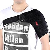 Yosoo Adjustable Neoprene Heated Shoulder Brace Support Wrap Heating Brace Pad with USB Cable