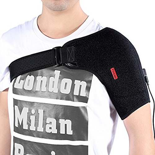 Yosoo Adjustable Neoprene Heated Shoulder Brace Support Wrap Heating Brace Pad with USB Cable