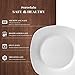 Y YHY 7.3 Inches Porcelain Appetizer Plate Set, White Square Dessert Plates, Set of 4