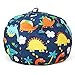 BROLEX 27'' Stuffed Animals Bean Bag Chair Cover-100% Cotton Canvas Kids Toy Storage Zipper Bags Comfy Pouf for Unisex Boys Girls Toddlar, Dinosaur Print