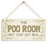 Meijiafei The Poo Room Just Got Real - Funny Home Accessory Gift Sign 10