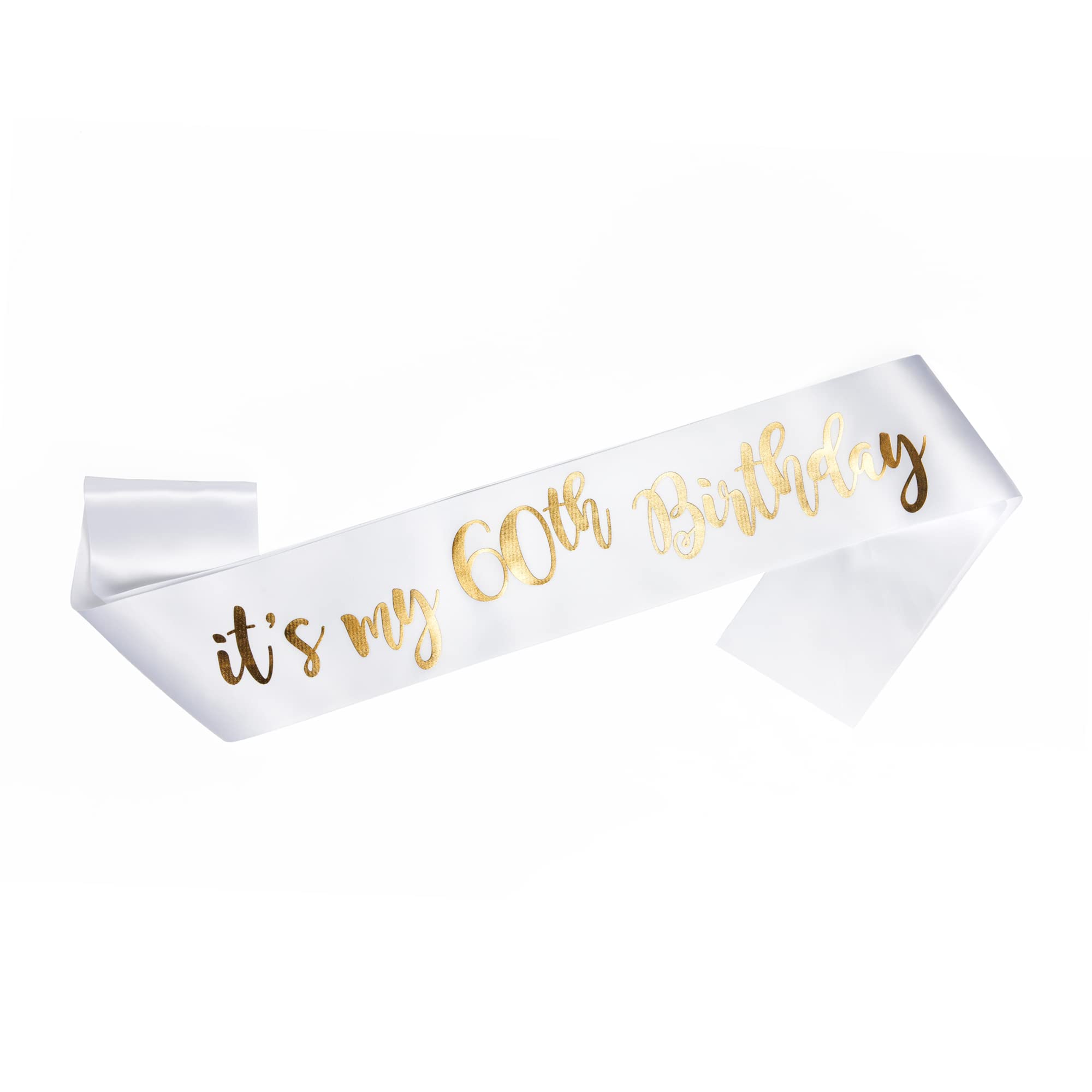 OMISS It's My 60th Birthday - White and Gold Sash - Be The Most Beautiful for Your Birthday (60th) …