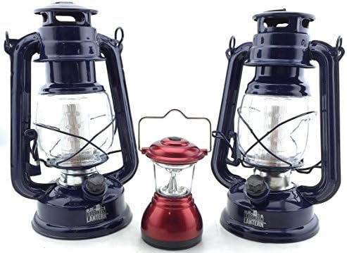 Hurricane Lamp LED Camping Lantern (2 Pack) and Bonus Mini LED Lantern