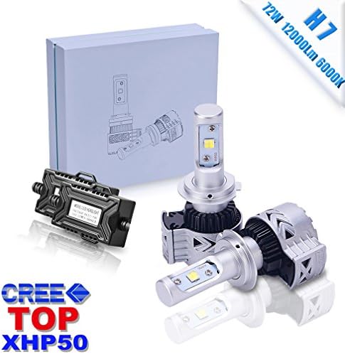 TZ Autoparts H7 LED Headlight Bulbs Conversion Kit -H7 72W CREE XHP50 6000lm 6K Cool White,2 Yr Warranty