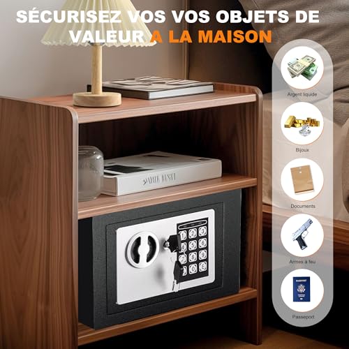 6.6L Digital Steel Safe Electronic Security Home Office Cash Safe 2 Keys 11