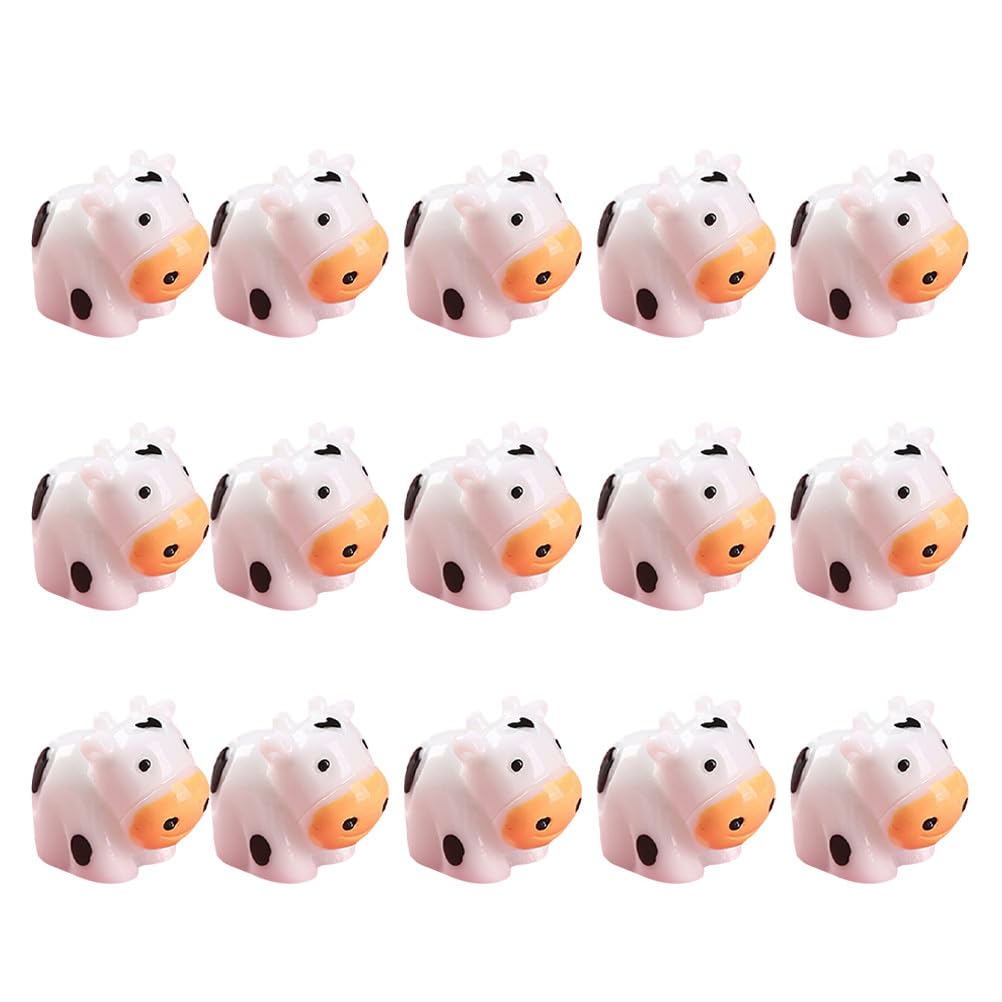 Toddmomy Miniature Cow Figurines Set of 15 Resin Dairy Cow Ornaments for Indoor Outdoor Garden and Home Desk Decoration