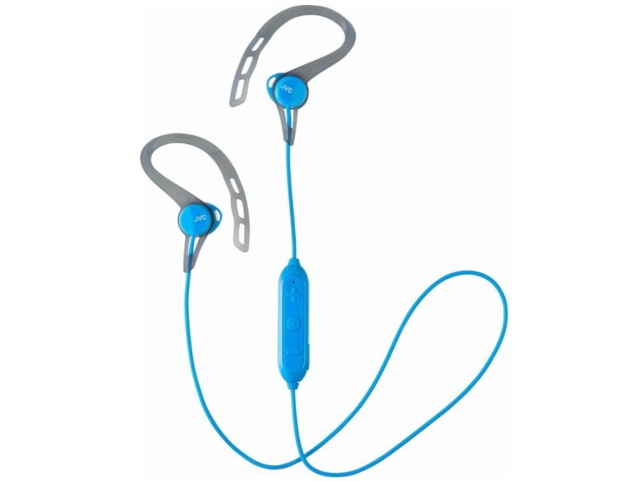 JVC Sport In-Ear Wireless Bluetooth Earphones Headphones with Secure Fit Over Ear Clip - Blue