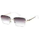 FEISEDY Stylish Metal Reader Sunglasses for Woman Trendy Retro Reading Glasses UV400 Protection B0295