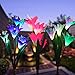 Wohome Outdoor Solar Garden Stake Lights,3 Pack Solar Powered Lights with 12 Lily Flower, Multi-Color Changing LED Solar Landscape Lighting Light for Garden, Patio primary