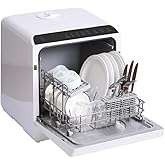 Countertop Dishwasher With Built-in Water Tank, Tabletop Dishwasher Mini Portable For Apartments and RVs, Compact Counter Dishwasher Bottle Washer With Drying Function.