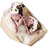 Newborn Baby Photography Props Boy Girl Photo Shoot Outfits Crochet Knit Clothes Lovely Animal Horse Hat Pants