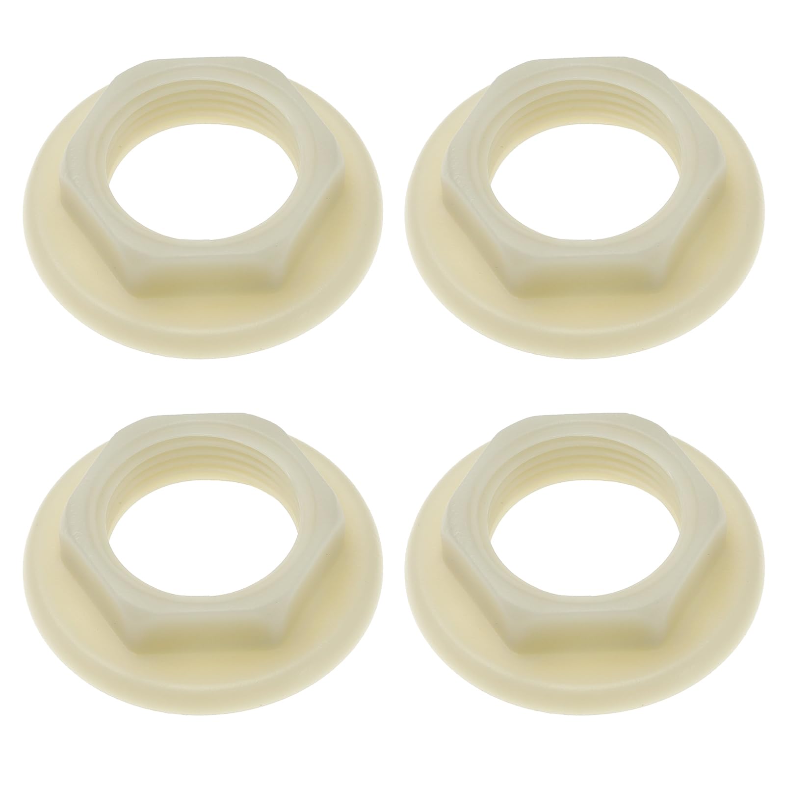 EMSea 4Pcs Sink Tap Back Nut 3/4" BSP Plastic Back Nuts Accessories for Bathroom Basin Taps Mixers Round Faced Flanged Back Nuts Home tools White