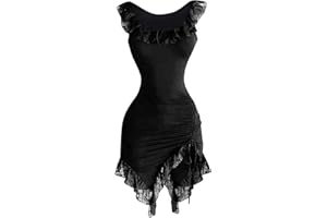 Women Gothic Mini Dress Lace Sleeveless Lolita Dresses Grunge Punk Dress Goth Sexy Bodycon Dresses Halloween Costume