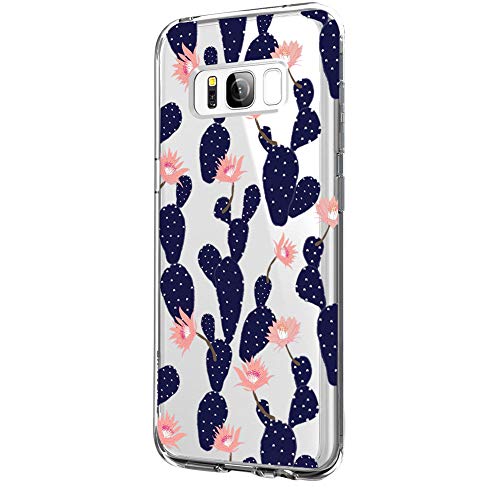 Riyeri Hülle Compatible with Samsung Galaxy S8 Plus Hülle Cover Transparent Weich TPU Silikon Bumper Handyhülle für Samsung S8 Mobile Phone - Blume