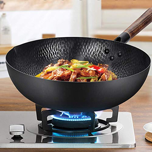 Carbon Steel Wok, YTFGGY Wok Pan for Electric, Induction and Gas Stoves
