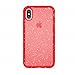 Speck Products Presidio Clear + Glitter Cell Phone Case for iPhone XS/iPhone X - Fireworks Red With Gold Glitter