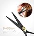 Professional Barber Hair Cutting Scissors/Shears (6.5 Inches) with Fine Adjustable Tension Screw and Detachable Finger Rest - Black