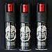 3 Pack POLICE MAGNUM OC-17 Pepper Spray 1/2oz Black Molded Keychain